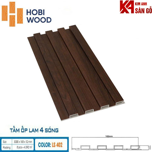 Tấm Ốp Tường Lam 4 Sóng Thấp HOBI LS-402